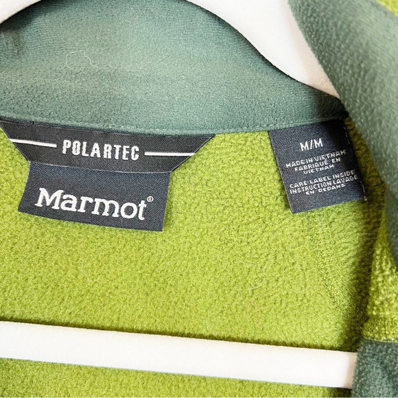 Marmot Polartec Full Zip Fleece Jacket Men's Size Medium Green - Picture 13 of 15